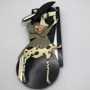 Artsy Handmade Brooch Lady, Gentlemen, Dog Unique. Metal